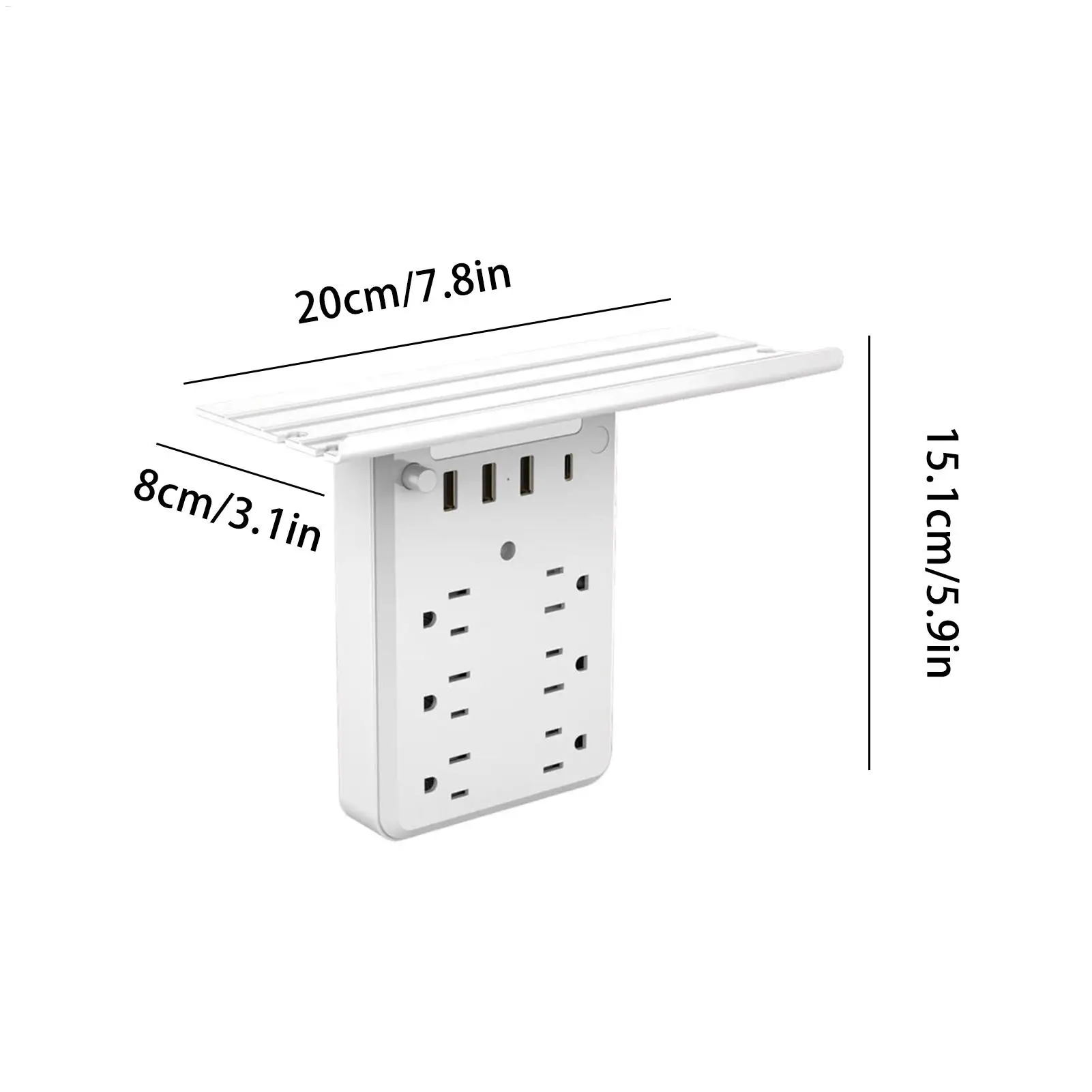 موسع منفذ الحائط متعدد المكونات مخرج الفاصل 3-USB منافذ محول 6 منافذ التيار المتردد الفاصل مع الفاصل والضوء للمطبخ