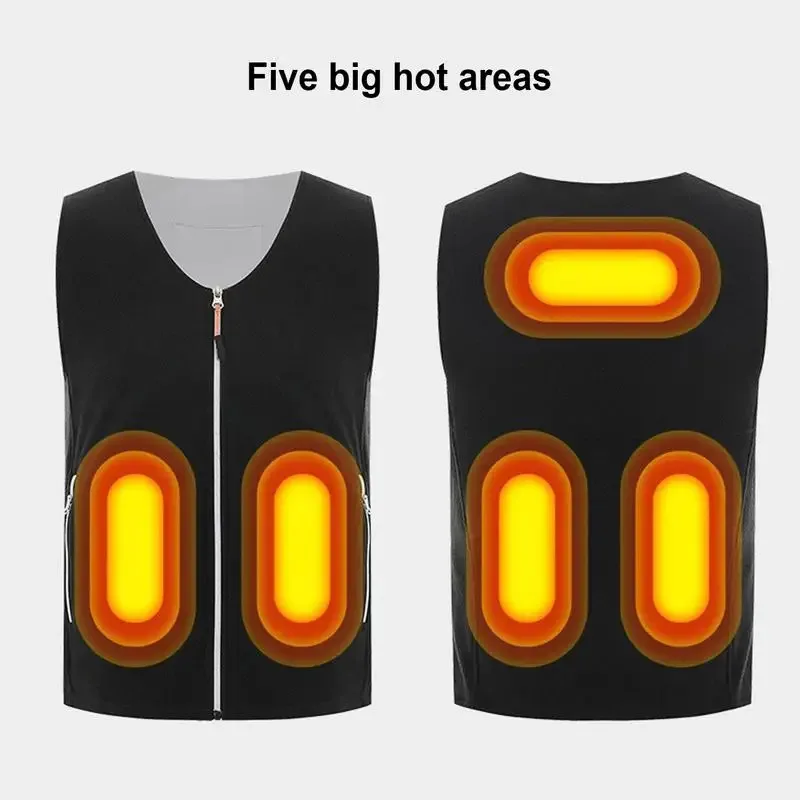 Jaket Pemanas Polar Fleece Untuk Pria 5 Zona Pemanasan Jaket Hangat Rompi Pemanas Pintar Rompi Ringan Jaket Outdoor