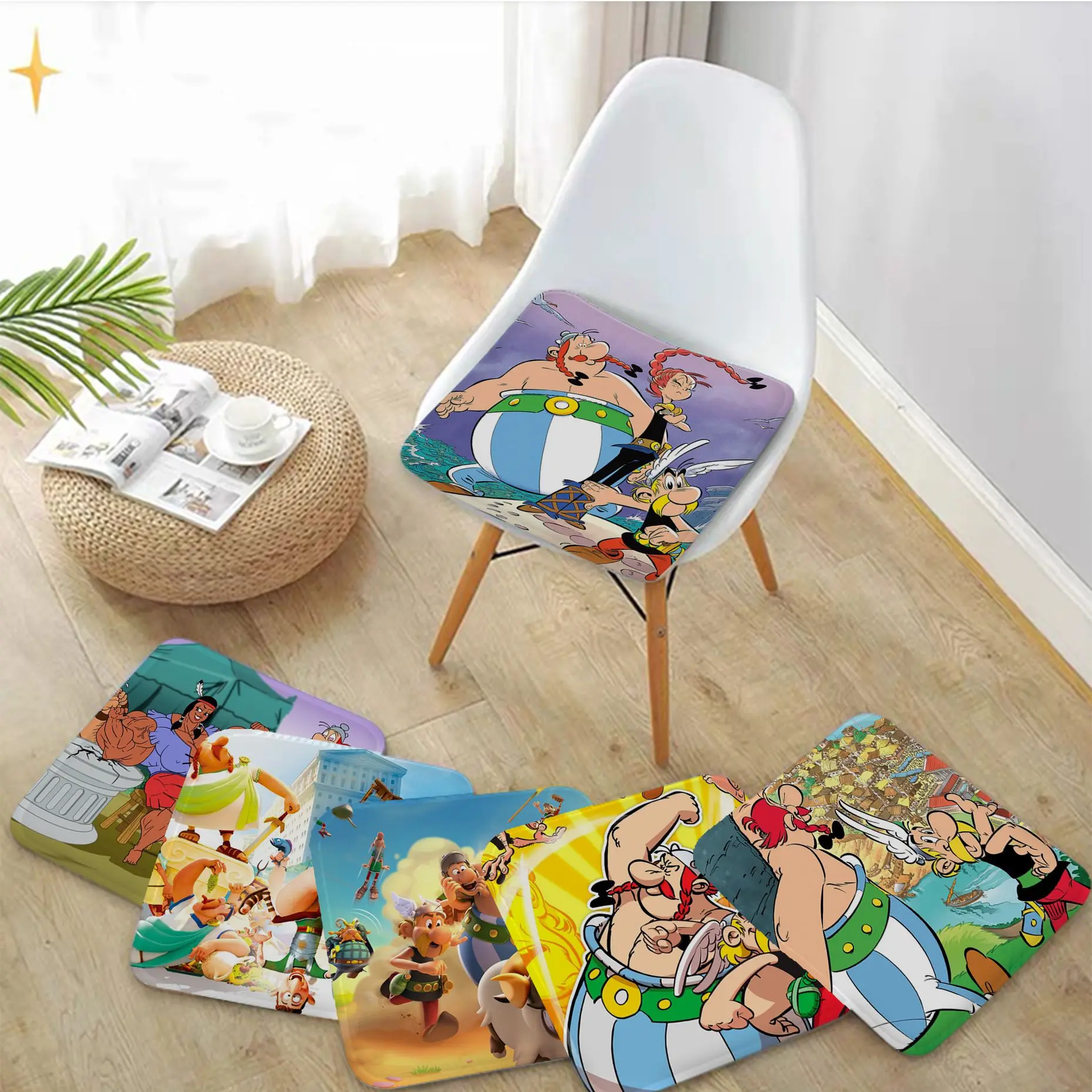 

Asterix And Obelix Cushion Mat European Chair Mat Soft Pad Seat Cushion For Dining Patio Home Outdoor Garden Sofa Decor Tatami