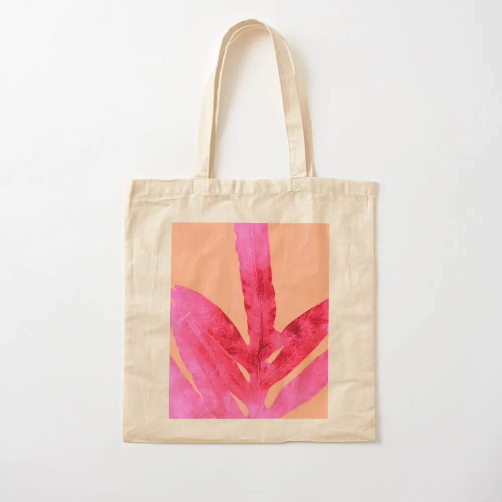 Peach Tropical Fern Tote Bag Canvas bag for women shopper bag woman canvas tote Gift bags