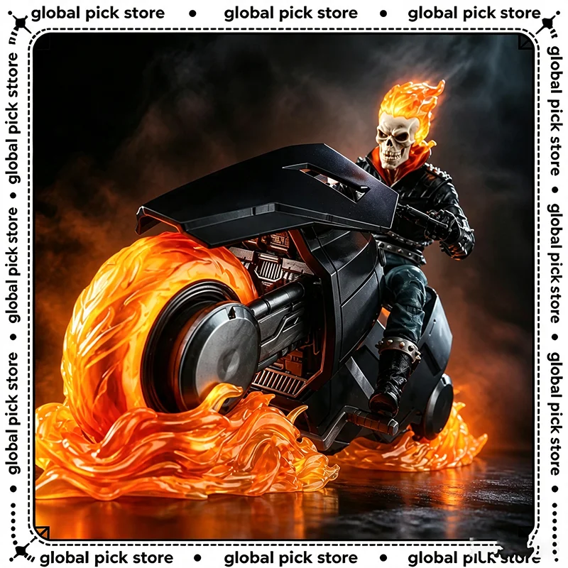 In Stock Ghost Rider And Motorcycle Fighting Vehicle 85th Anniversary Series 6-Inch Ml Doll Doll Model Handmade Ornament