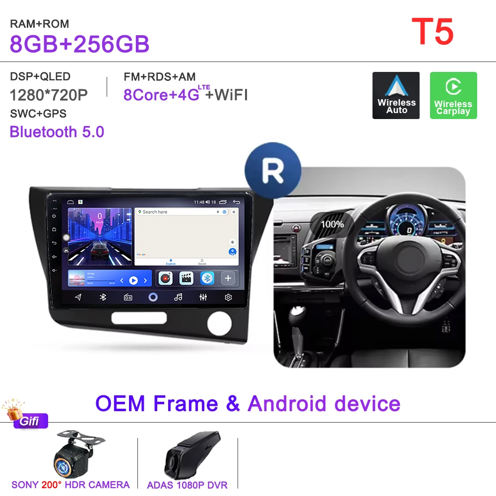 Android 16 2K Incell Scherm Multimedia Voor Honda CR-Z 1 CRZ LHD RHD 2010-2016 Stereo Head Unit GPS navigatie Hoge prestaties