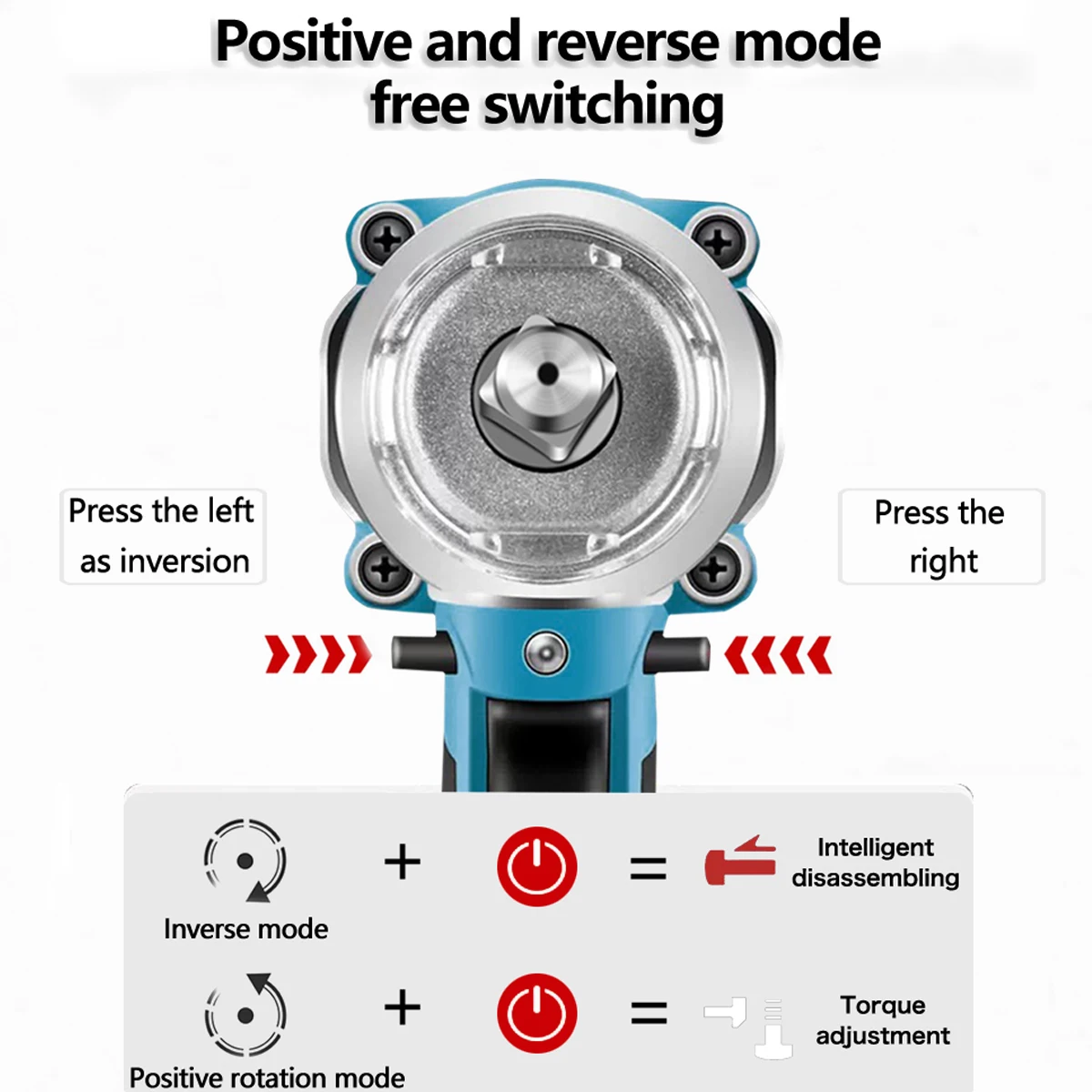 Imagem -04 - Woyofada-chave de Impacto de Lítio Brushless High Torque Chave Elétrica Recarregável Ferramenta de Poder sem Fio para Bateria Makita 18v