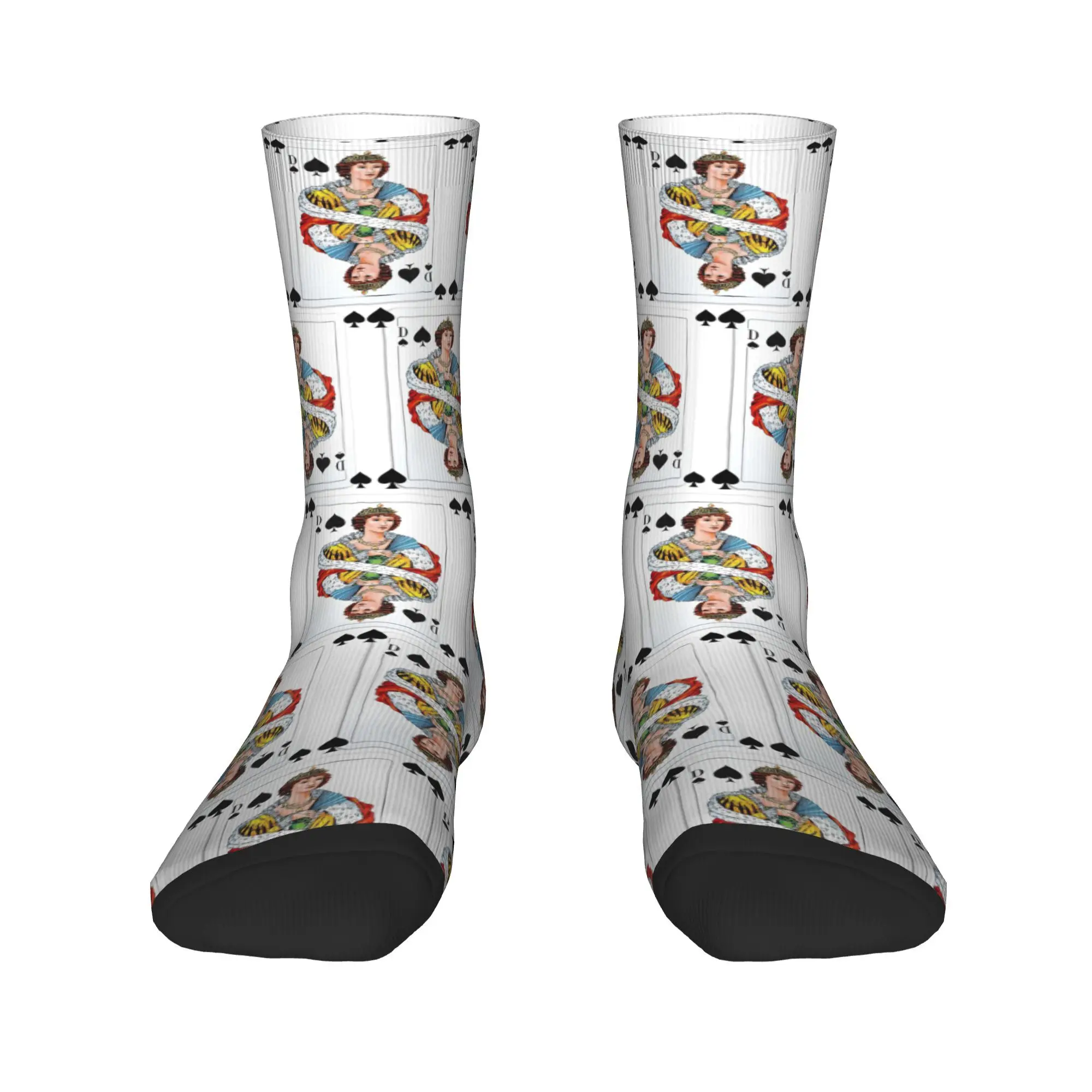 Alle seizoenen schoppen koningin sokken harajuku superzachte kousen sport middenbuis sokken zacht voor mannen vrouwen verjaardagscadeau