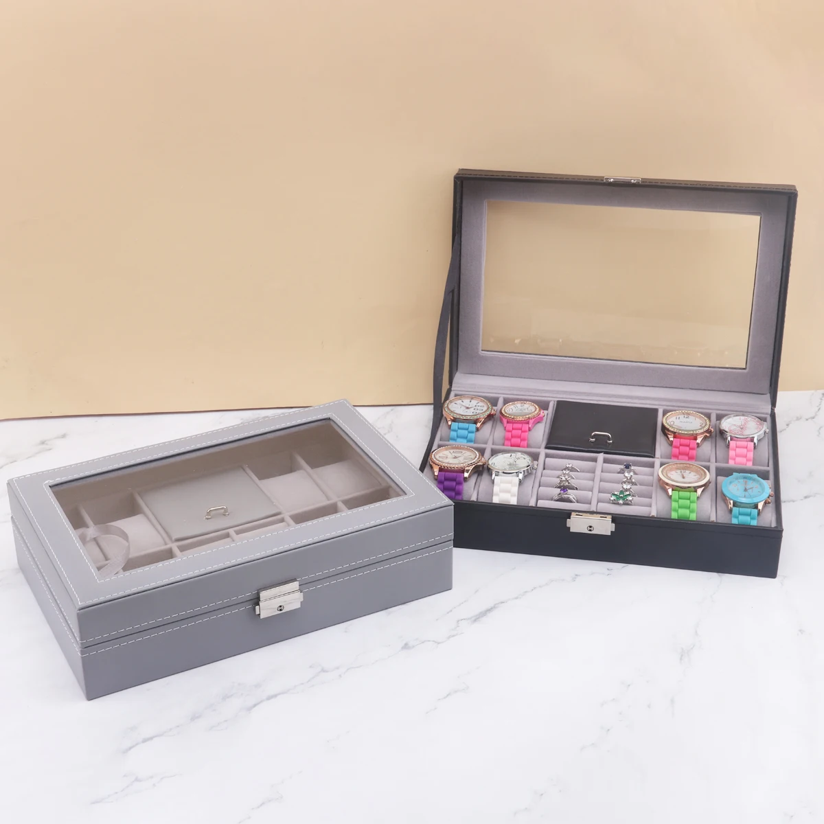 صندوق عرض فاخر للساعات والمجوه - مراجعة Jewelry Box That Holds Watches وسعره