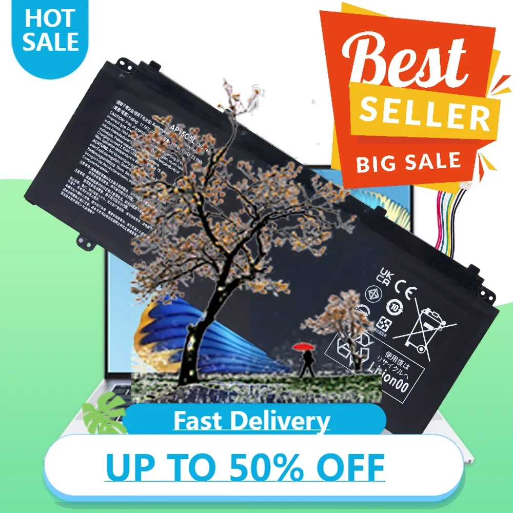 

【 Быстрая доставка】11,55 В, 4670 мАч, AP15O5L, аккумулятор для ноутбука Acer AspireS13 AP1503K AP15O3K, аккумулятор для ноутбука AP15O5L AP1505L PICP4/