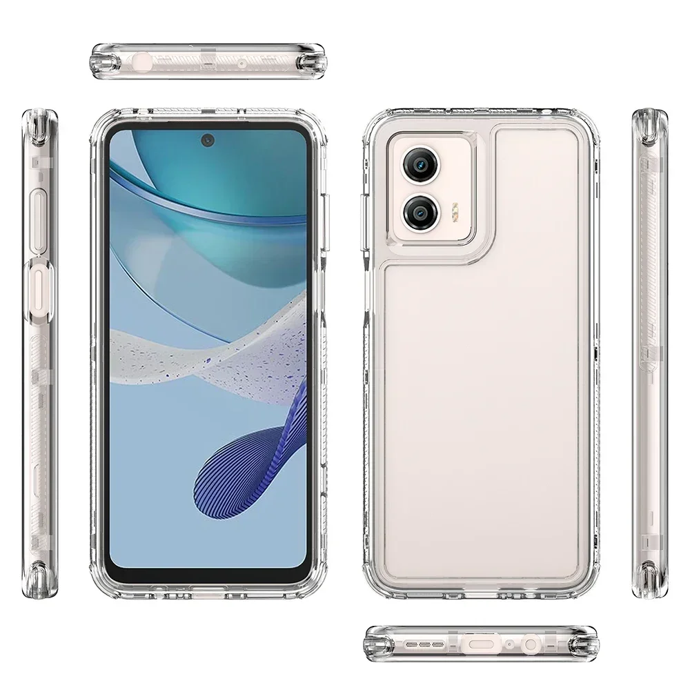 360 Full Body Protection Case for Moto G85 G84 G82 Edge 40 Neo E13 E30 E40 G04 G13 G14 G23 G24 Power G34 G53 G52 G54 Clear Cover