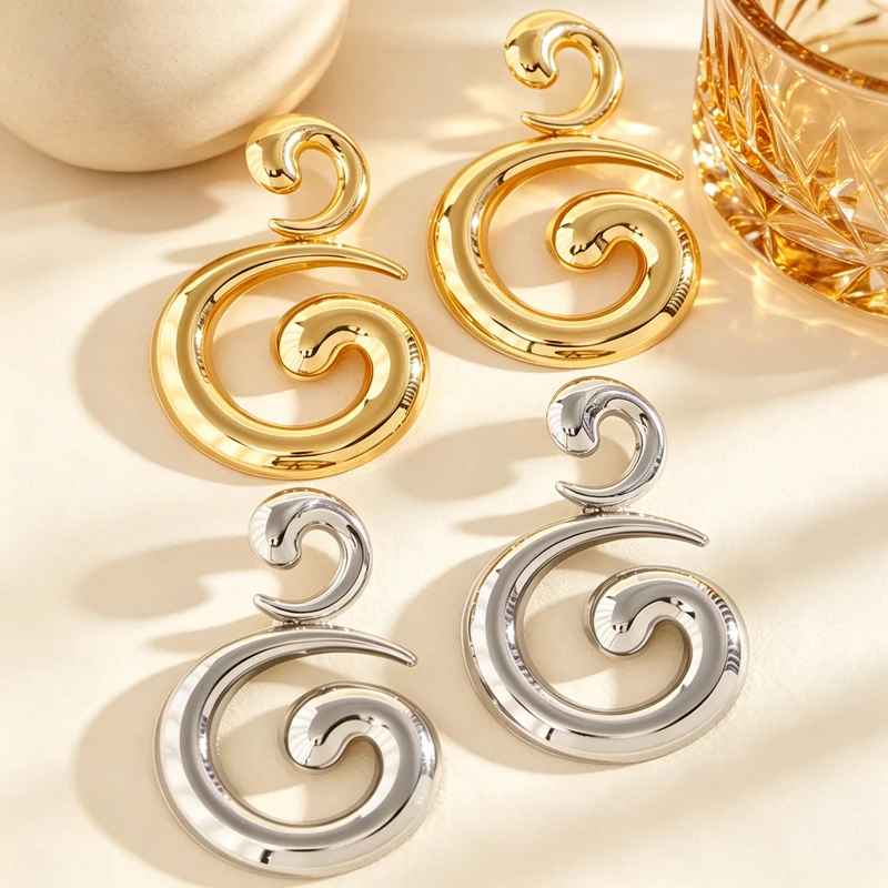 Women's Exaggerated Spiral Drop Earrings
