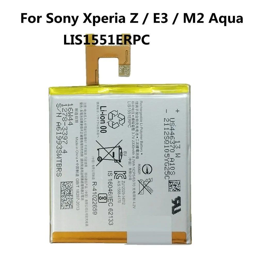 LIS1551ERPC LIS1502ERPC Replacement Battery For SONY Xperia Z L36h L36i C6602 SO-02E C6603 S39H Phone Genuine Batteries 2330mAh