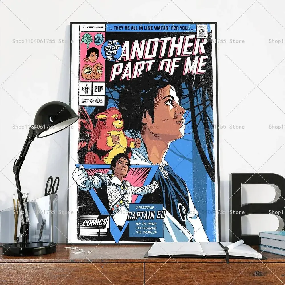 Poster mit beliebtem Sänger M-Michael Dancer J-Jackson Classics, selbstklebender, wasserfester Kunstpapier-Aufkleber für die Wanddekoration im Zimmer – Detail 10
