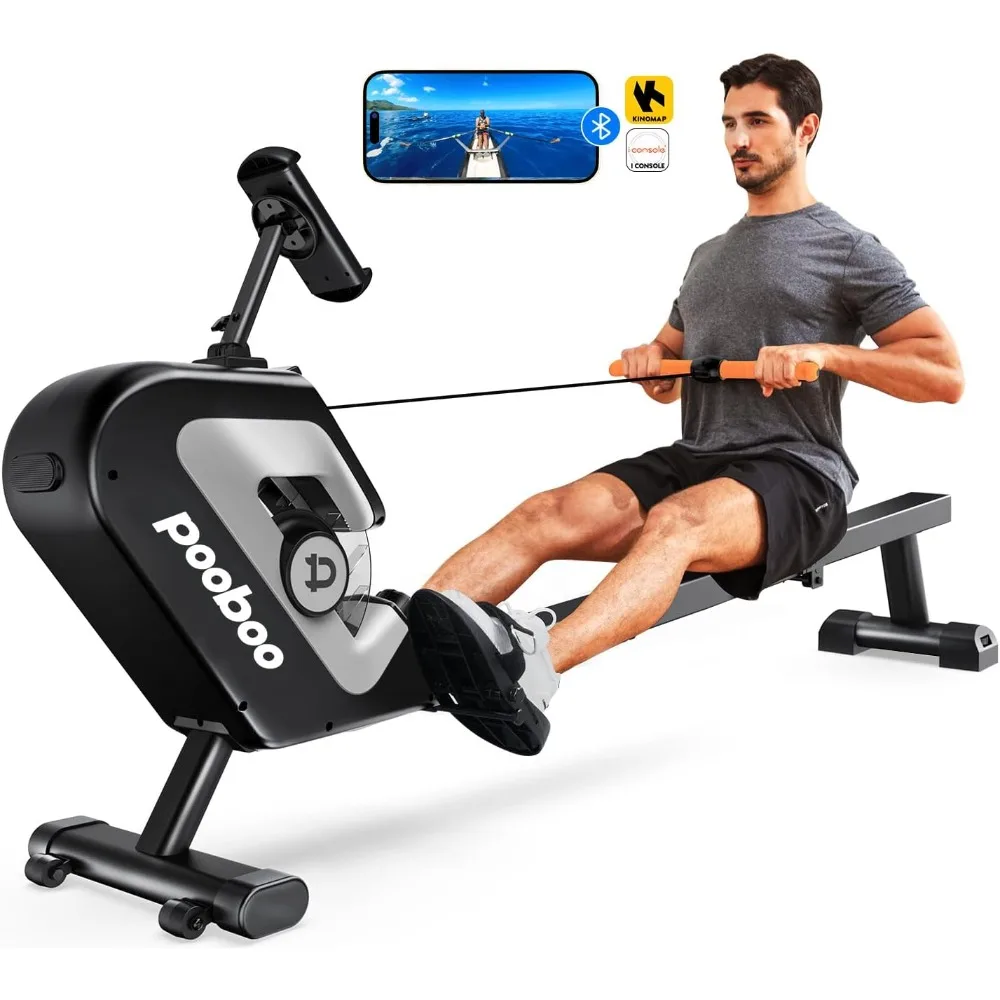 rowing machine, Max 350 LBS Magnetic Rower with LCD Monitor, Tablet Holder, Upgraded Rowing machines for home use