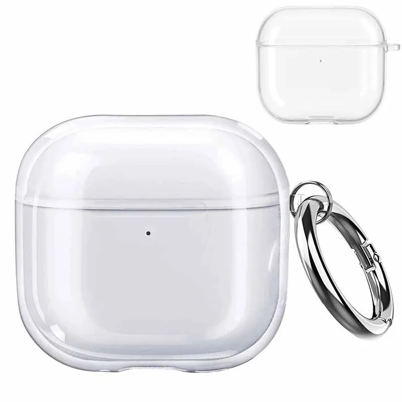 Klare Silikon-Kopfhörerhülle für Apple Airpods 4, transparente, stoßfeste Kopfhörerhülle für Apple AirPods 4. Generation mit Schlüsselanhänger