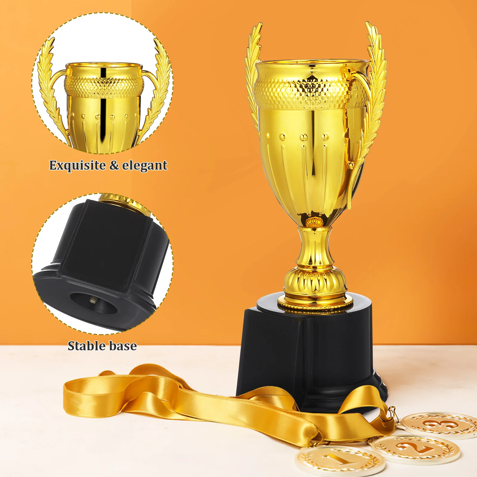 

Plastic Trophy Cup Gold Color Sturdy Award Trophy for Games Sports Party Competition Winner Trophies for Sports
