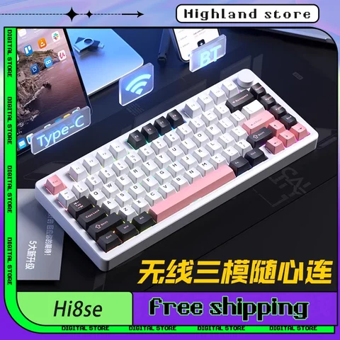 Leobog Hi8SE Mechanical Keyboard Gasket Wireless Keyboards Aluminium Alloy 3 Mode Hi8 SE Customize Hot Swap Gamer Keyboard Gifts