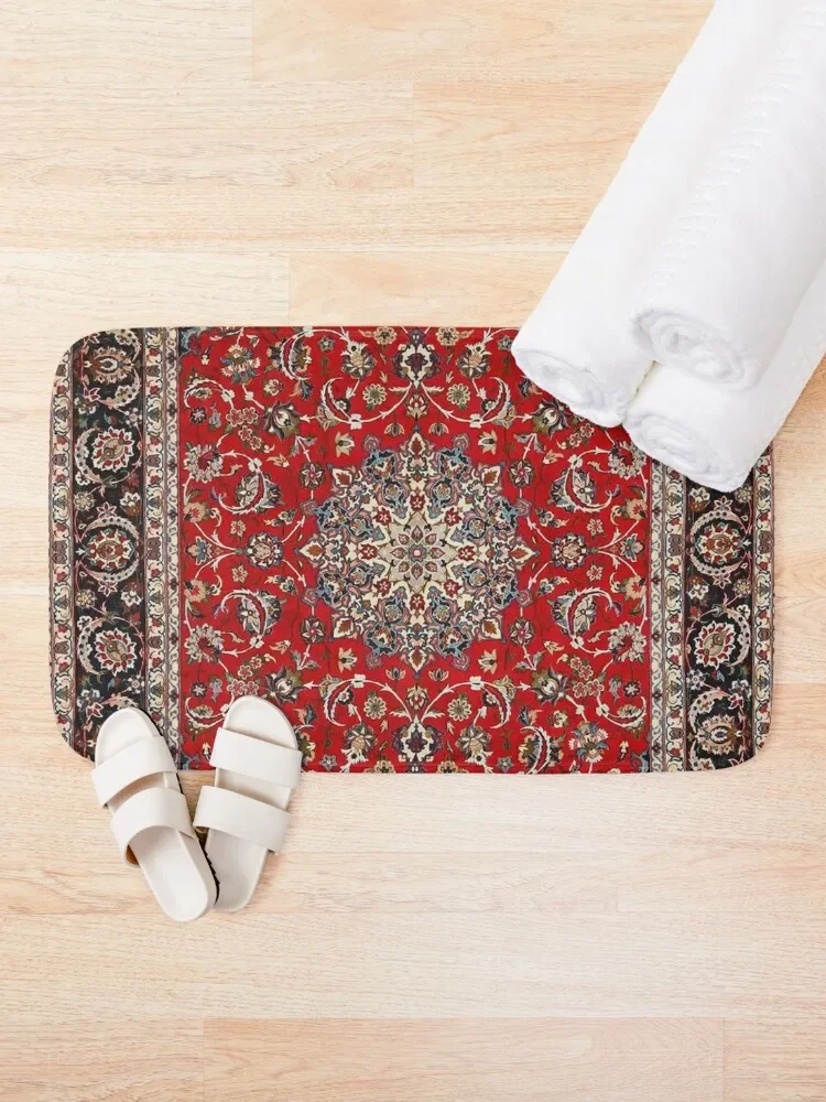 Fine Silk & Wool Isfahan Persian Rug Print Bath Mat Carpets For Bathroom Absorbent Rug Rugs Baths Mat