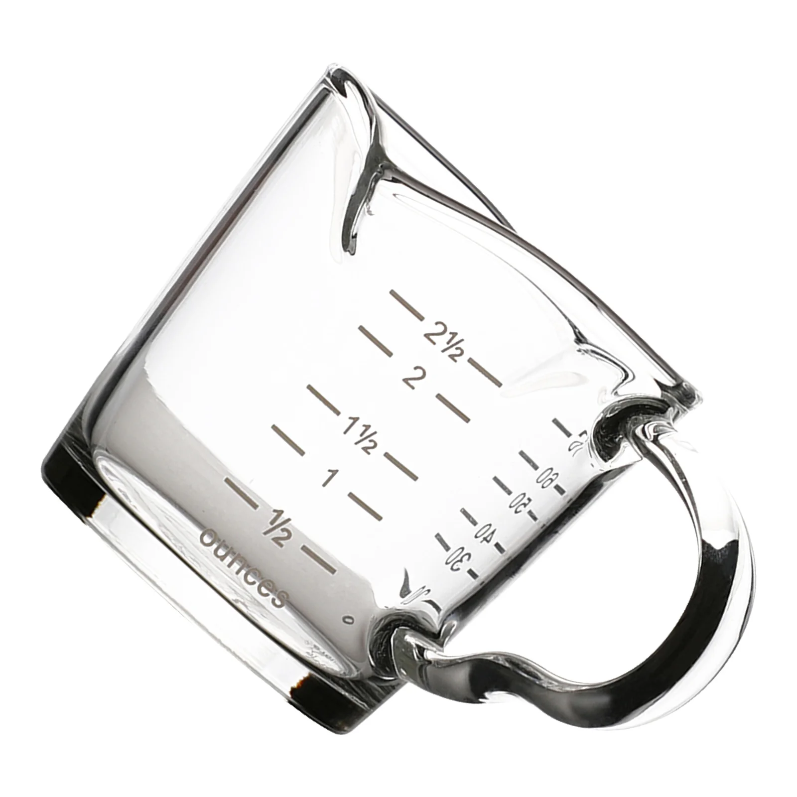 

1Pcs Coffee Cup Two-Mouth Glass Measuring Scale Clear Scale Hot Cold Beverage Temperature Resistant Smooth Round Mouth