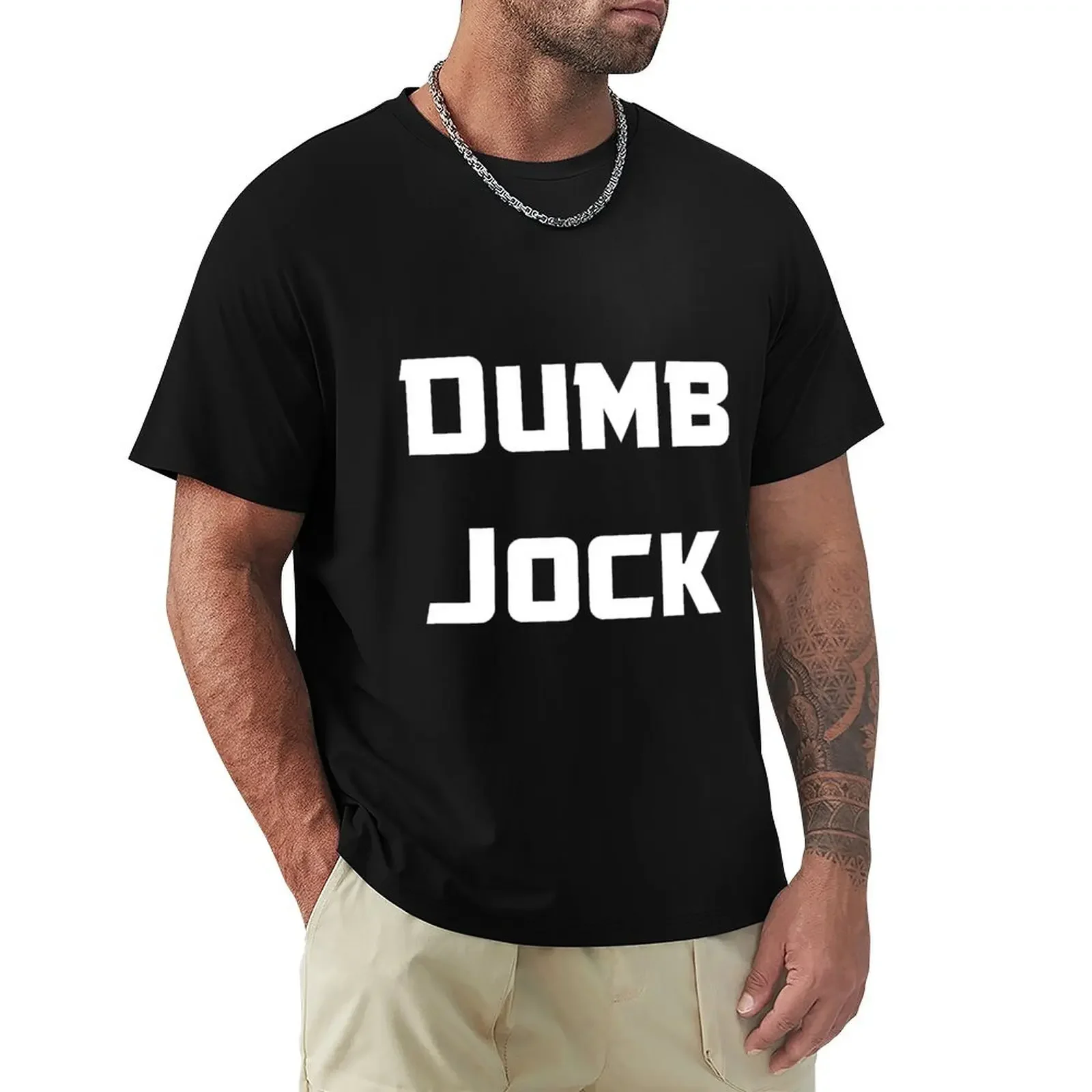 Dumb jock white T-Shirt oversized graphic tee summer tops graphics tshirts for men