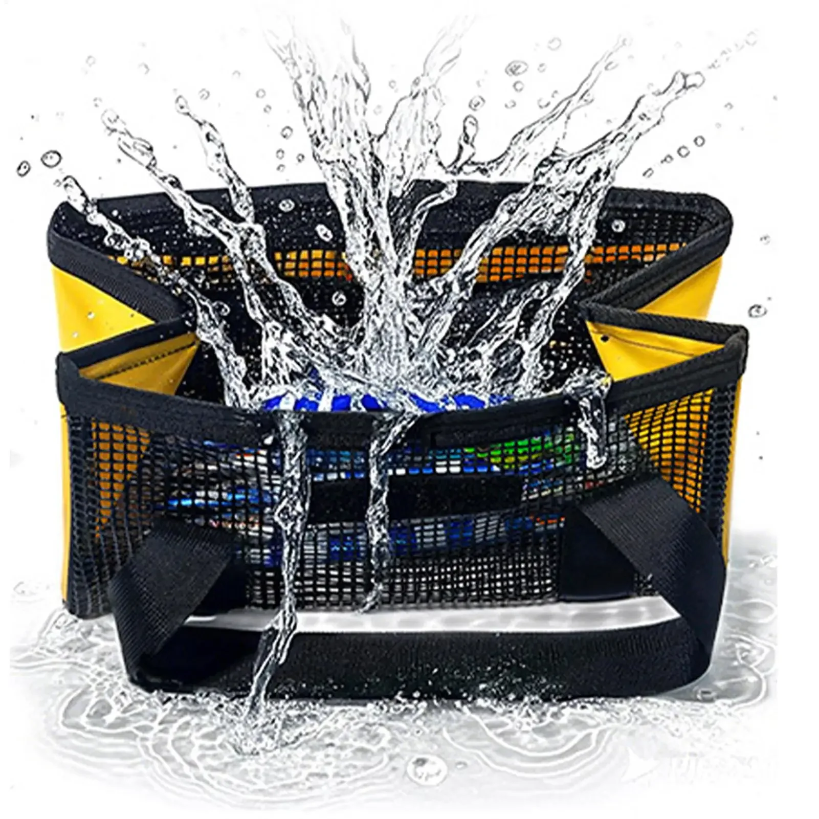 Fishing iron plate storage bag bait storage bag drain mesh multi-function handbag fishing bag suitable for fishing gear storage