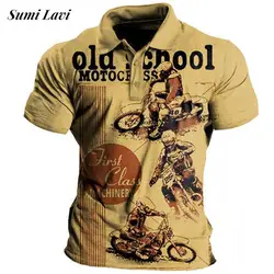 2025 Spring Summer Casual Polo Shirts Men Vintage Pattern Print Short Sleeve Tops Mens Clothes Fashion Buttoned Lapel Polo Tees