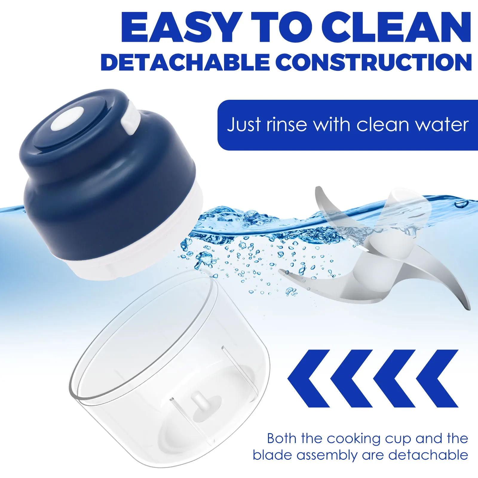 Electric Garlic Chopper Portable Veggie Chopper Garlic Grinder Masher Cordless Food Processor for for Ginger, Chili, Fruit, Meat view 5