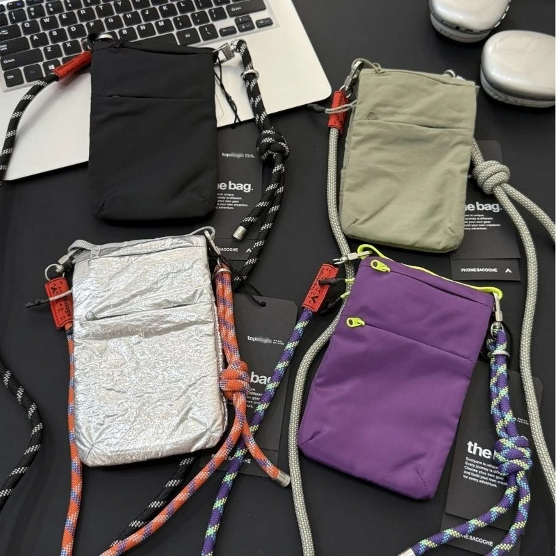 Zusammenklappbare, eng anliegende Handy-Umhängetasche, trendige kleine Tasche im Arbeitskleidungsstil, lässige Kartentasche mit einer Schulter