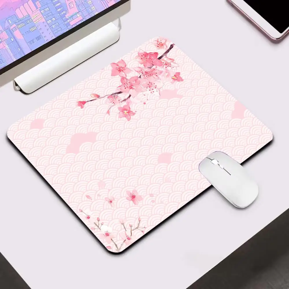 

Коврик для мыши XXL с рисунком вишневого цвета, японский цветочный коврик для стола, нескользящая резиновая основа, для игровой консоли, 1 шт.