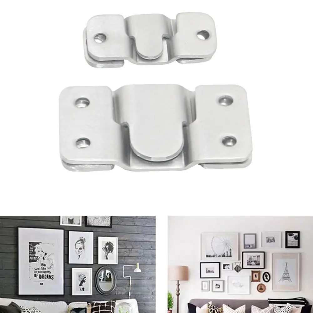 10PCS Stainless Steel Photo Frame Hook Picture Wall Hanger Interlock Bracket Strong Bearing Picture Hanger Furniture Hardware