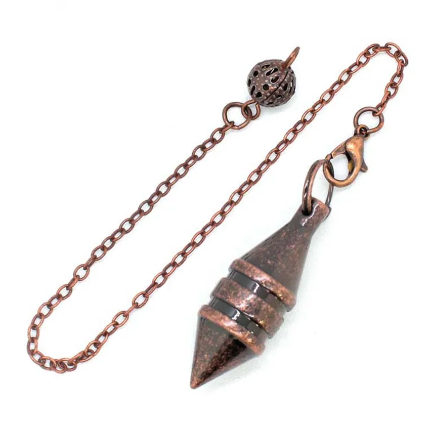 Cone 100% Copper Brass Metal Pendant Pendulum for Divination Dowsing Reiki Healing Egyptian Isis Pendulos Professional