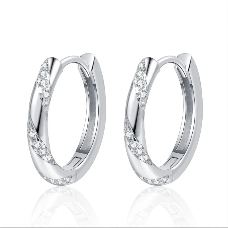 

0.348CT Moissanite Diamond Daughter PT950 Platinum Birthday GiftWomen Valentine's Day 18K White Gold Wedding Hoop Earrings Girl