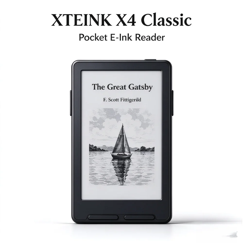 XTEINK X4 Classi Tragbarer E-Book-Reader 4,3 Zoll Minimalistisches Lesegerät Magnetisches Design Leichter Taschenleser für Studenten