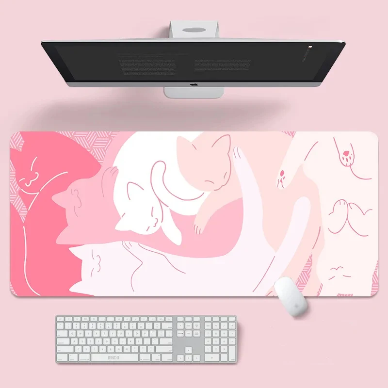 Cute Cat Gaming Mousepads Desk Rug Gamer Mousepad Large Mouse Mat Desk Pads Keyboard Mats Design Mouse Pad