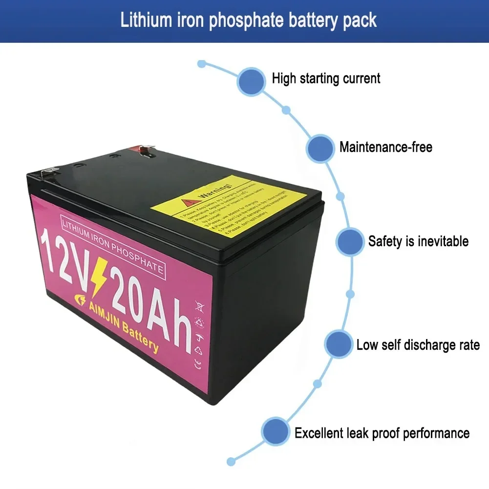 12V/12.8V 20AH LiFePO4 battery lithium iron phosphate battery bicycle RV solar wind energy tax-free