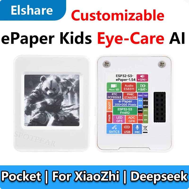 

Для Xiaozhi ESP32-S3 AI 1,54-дюймовый экран с чернилами для электронной бумаги 1,54-дюймовый дисплей AIoT Макетная плата Deepseek