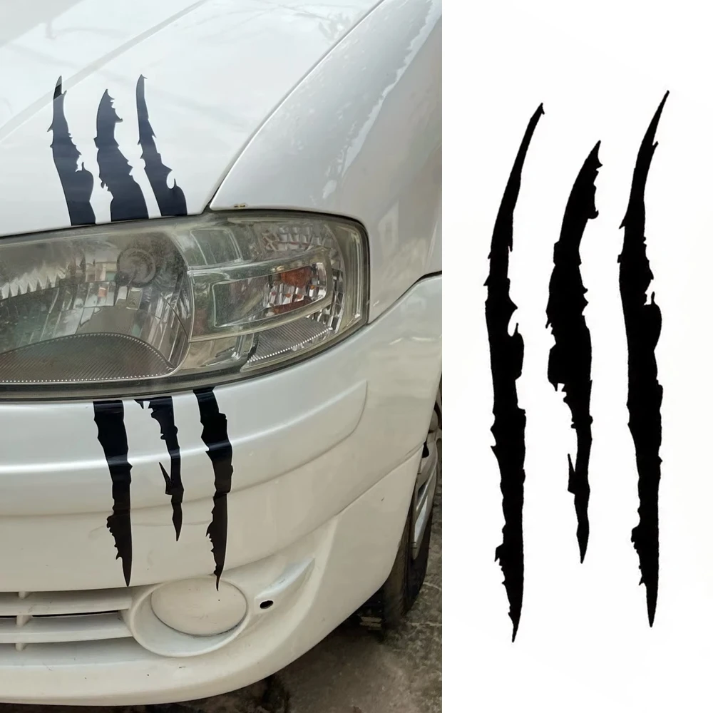 1PC Adesivo de Arranhão de Garra Fantasma 40x12cm, Adesivos de Carro Deslumbrantes com Design Artístico, Adesivos e Decalques Divertidos para Estilização de Luzes de Carro
