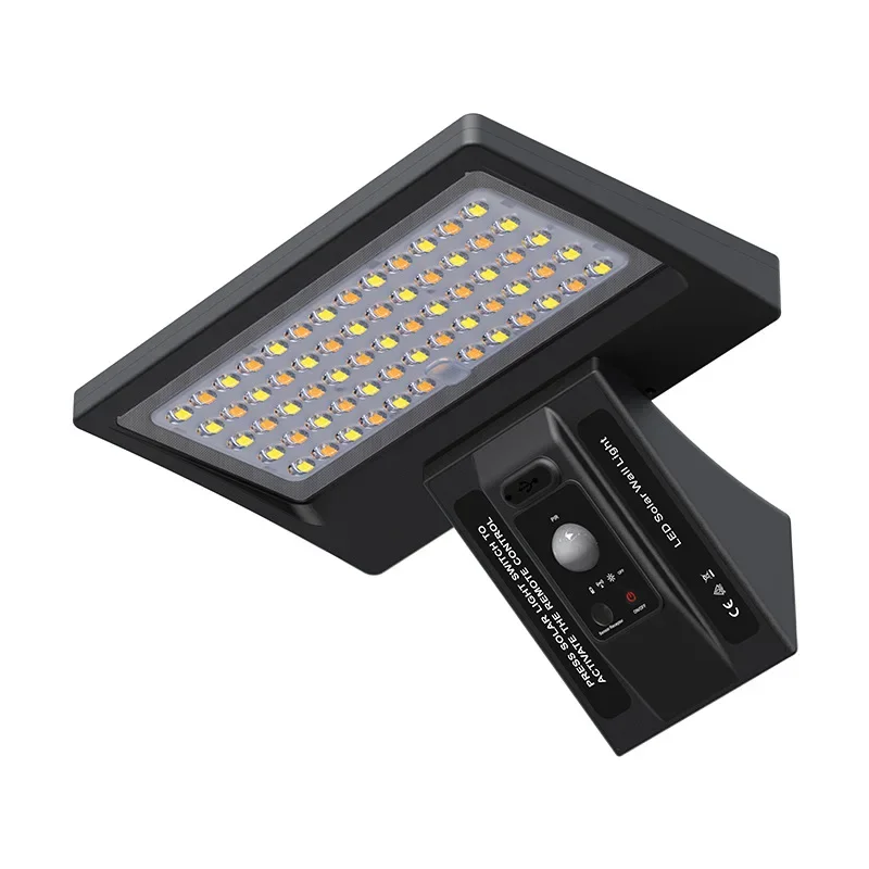 Upgraded Rainproof Outdoor Solar Wall Light, instalação simples, LED, Human Body Sensing, Iluminação doméstica, Villa e Jardim, IP65