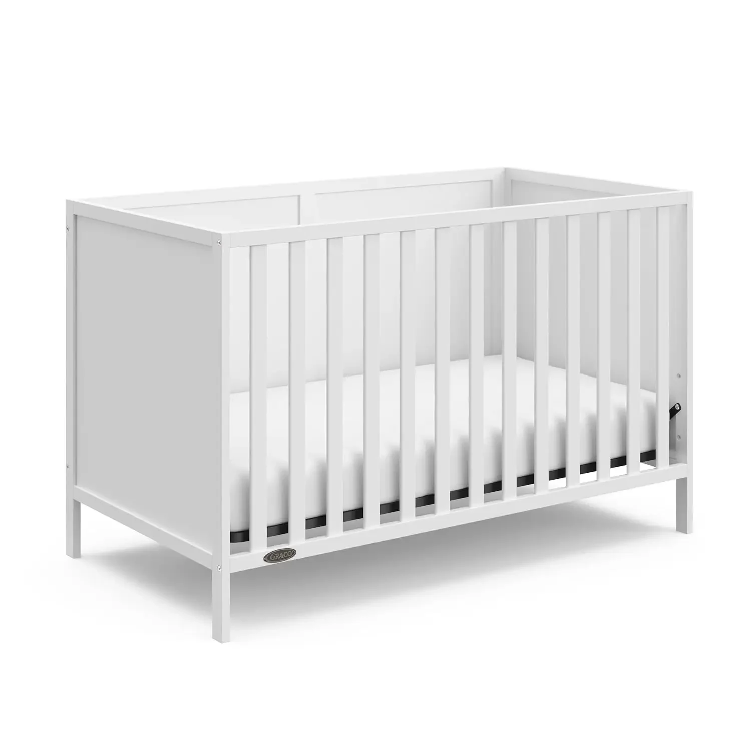 3-in-1 Convertible Crib (White) - Gold Certified, Converts to Toddler Bed & Daybed, Fits Standard Full-Size Crib Matt