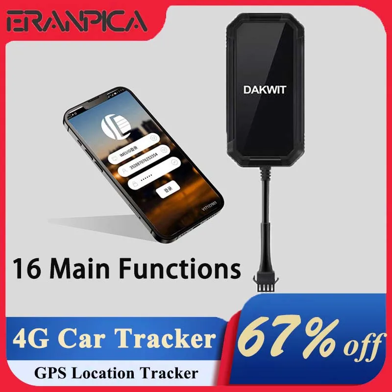 Eranpica 4G Anti Theft Real Time GPS Tracker For Vehicle Accessories Motorcycle Locator For Car Auto Alarm Long Distances