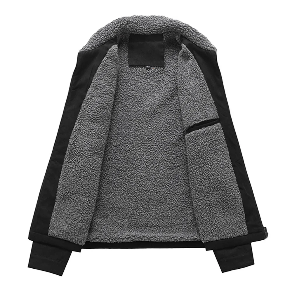 الشتاء سميكة الصوف سترة من جلد الغزال رجال الأعمال عادية يندبروف الدافئة الصوف مبطن سميكة ملابس العمل معطف المألوف الرجالية