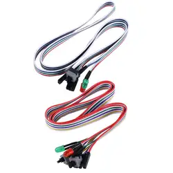Computer On Off Reset On/Off/Reset Power Cord with LED Light Push Button Switch PC Power Reset Switch Motherboard Power Cable