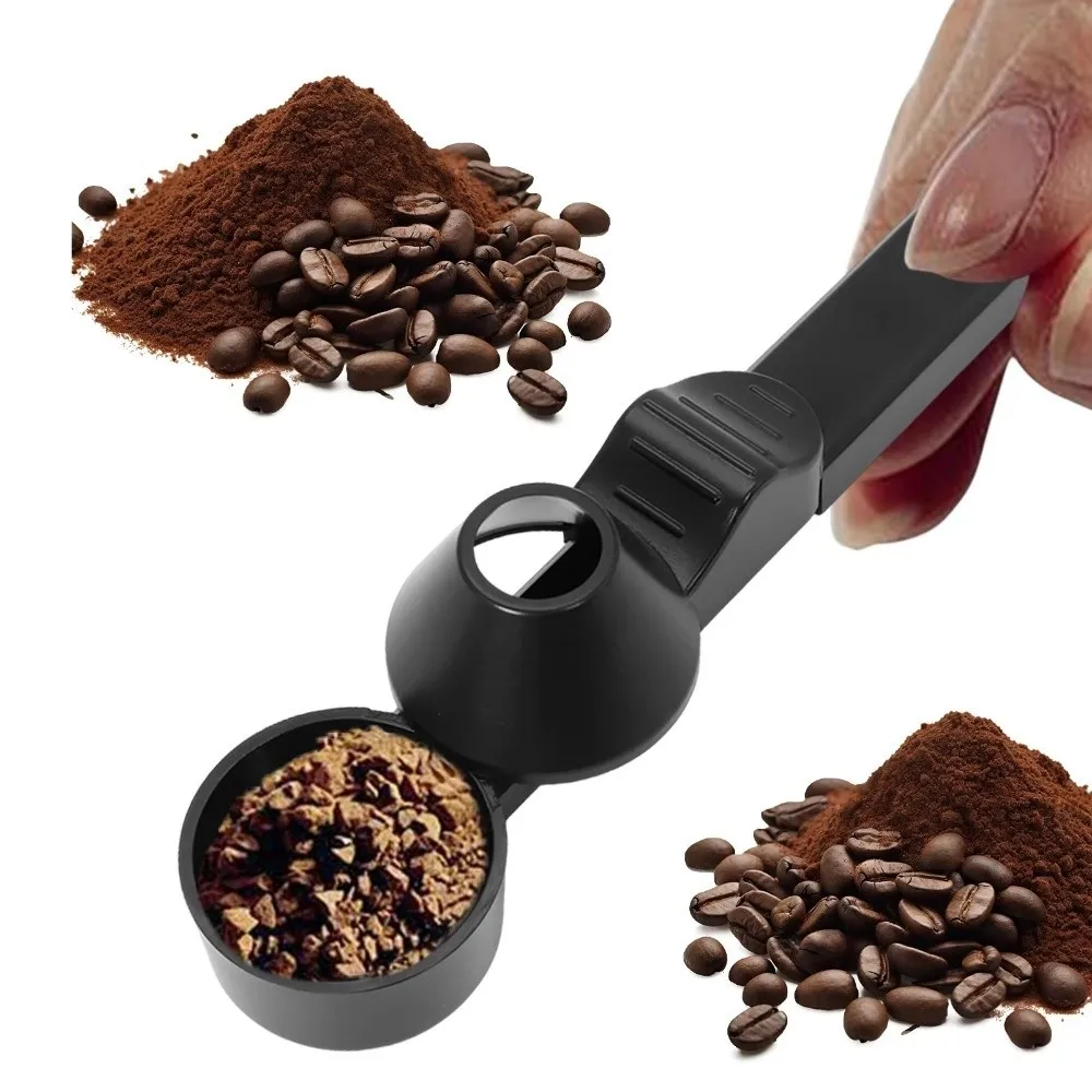 Creative Adjustable Slide Coffee Scoop 2-in-1 Function Portable Measuring Spoon Leakproof Sliding Measure Spoon Bar Application