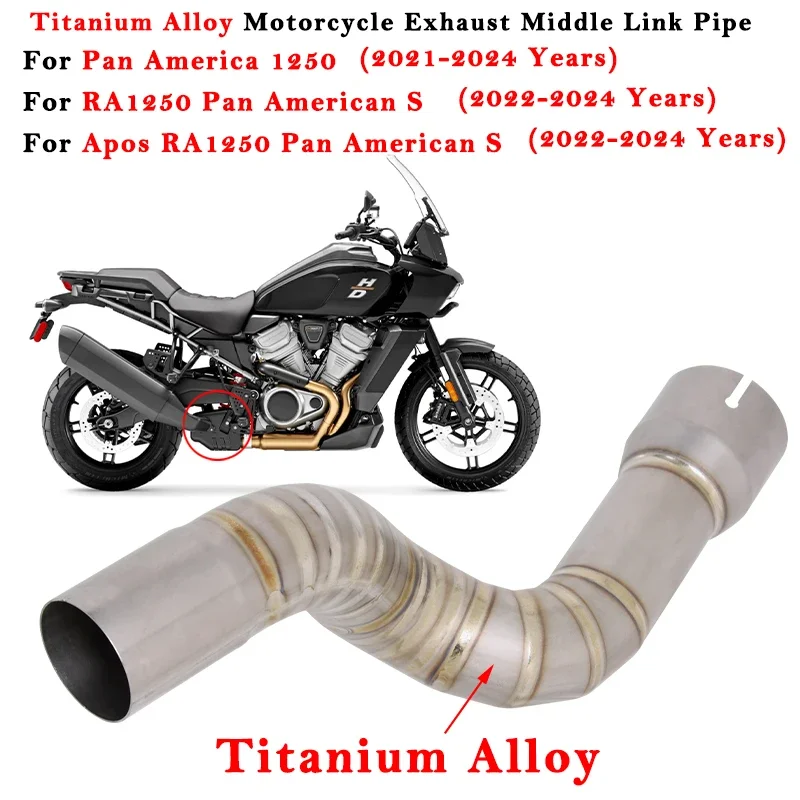 

Motorcycle Exhaust Escape Modified Titanium Alloy Middle Link Pipe For Pan America 1250 Apos RA1250 Pan American S 2021 - 2024