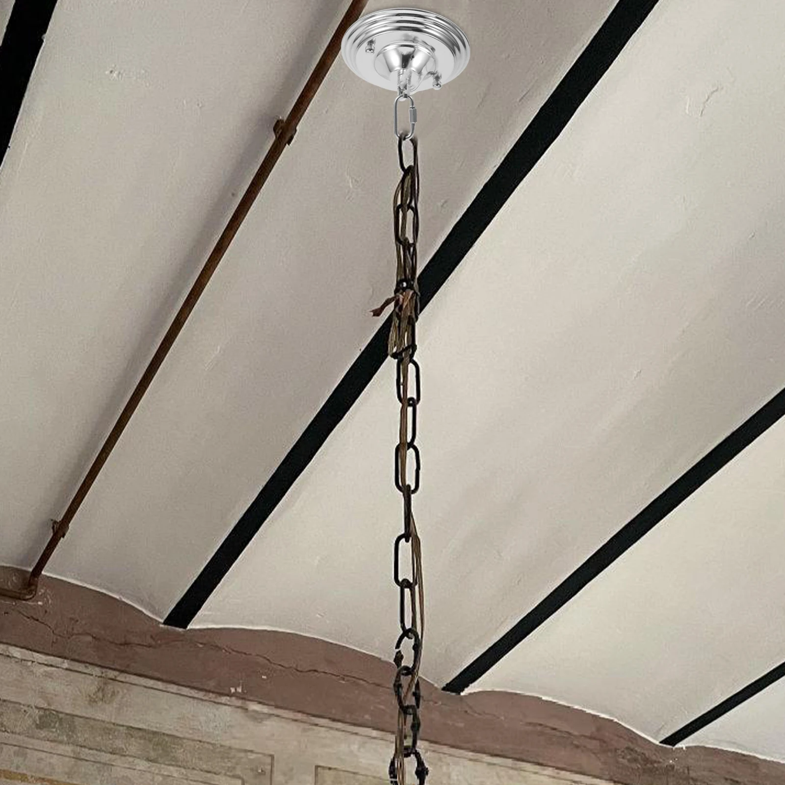 

Ceiling Light Cover Plate 140 Layers Bucket Style Chrome Finish Pendant Lamp Holder Accessories 5mm Lock Clip For Home Bar Cafe