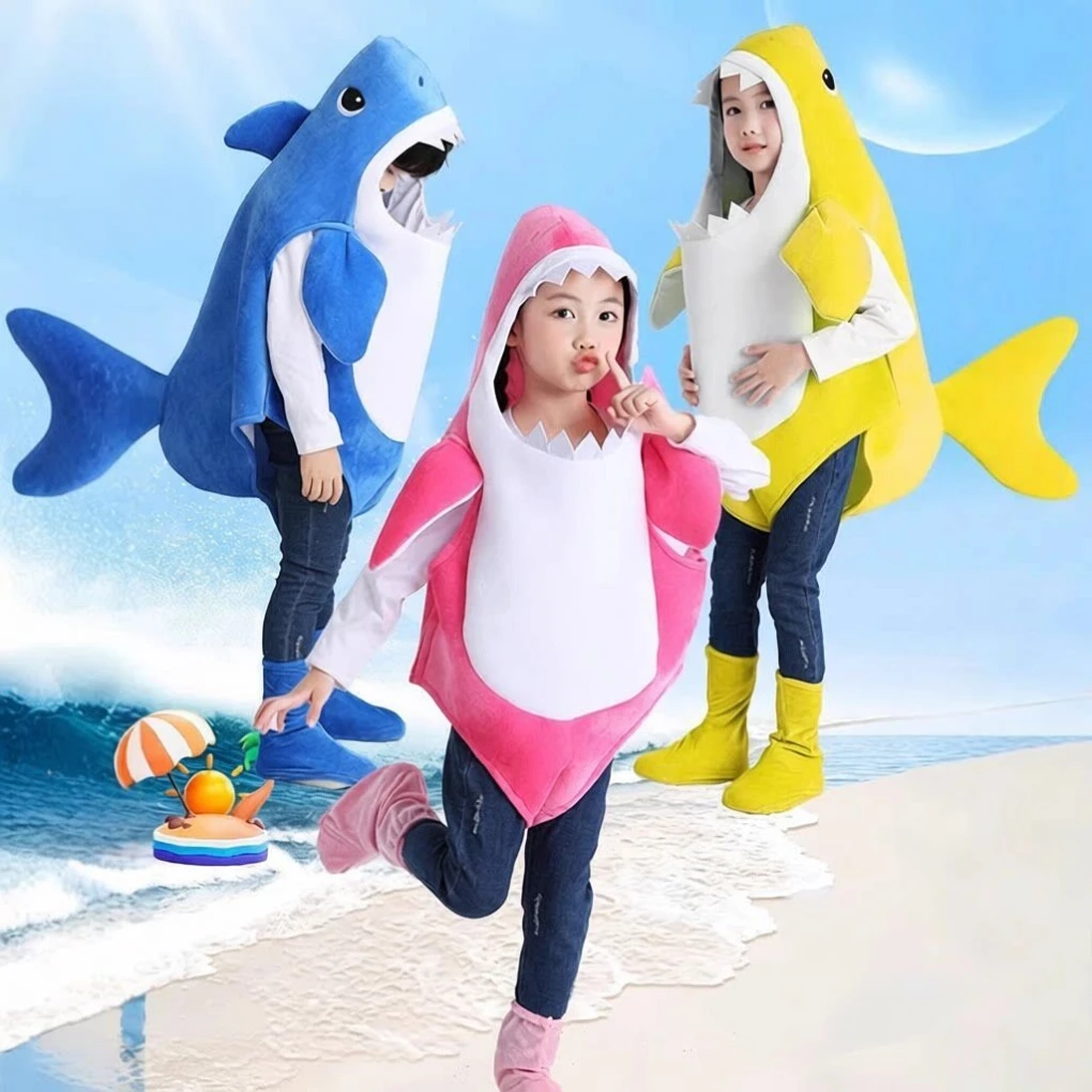 Disfraz de Halloween de tiburón para bebé, disfraz de mundo submarino, Hanfu para actuación escénica, temática oceánica, moda femenina.