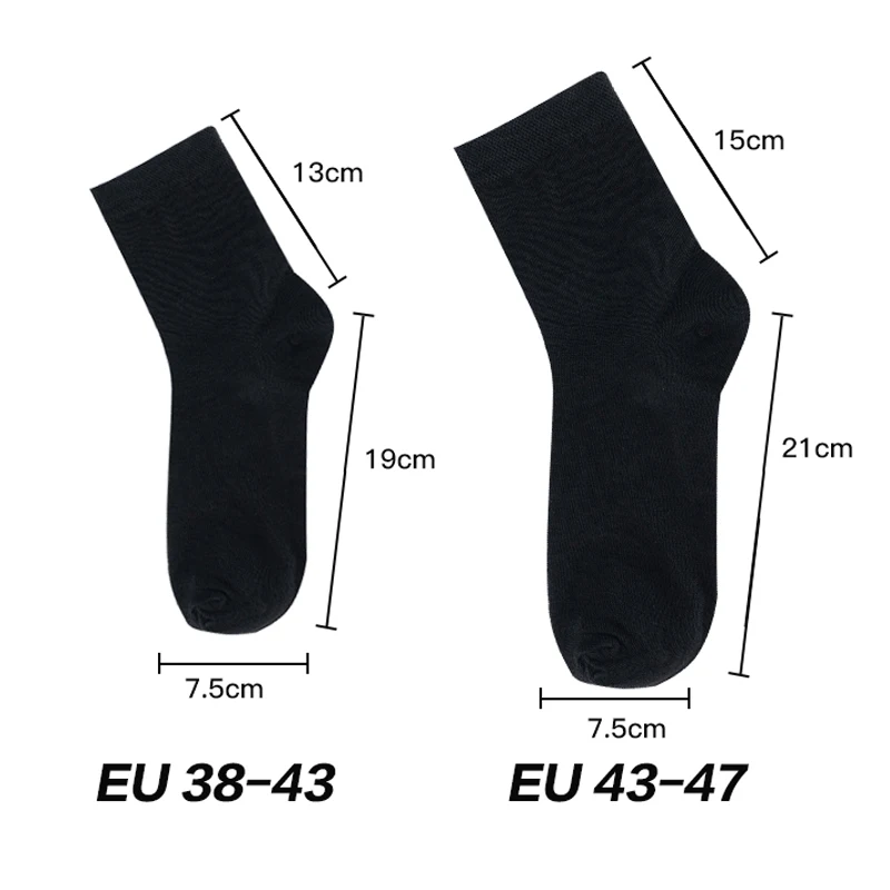 8 Pairs / Lot Men\'s Cotton Business Casual Socks New Styles Black Men Medium Tube Sockken Breathable for Male Plus Size EU39-47