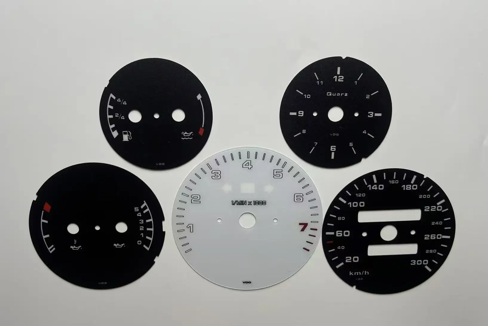 Jeu de visages de jauges pour Porsche 911 964, jauges de superposition d'instruments de remplacement 300KMH 7600 tr/min, sans affichage