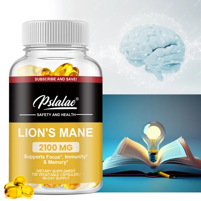 Lion’s Mane Capsules - Helps Improve Mood and Sleep Quality, Enhance Memory and Concentration, Non-GMO, Gluten-free
