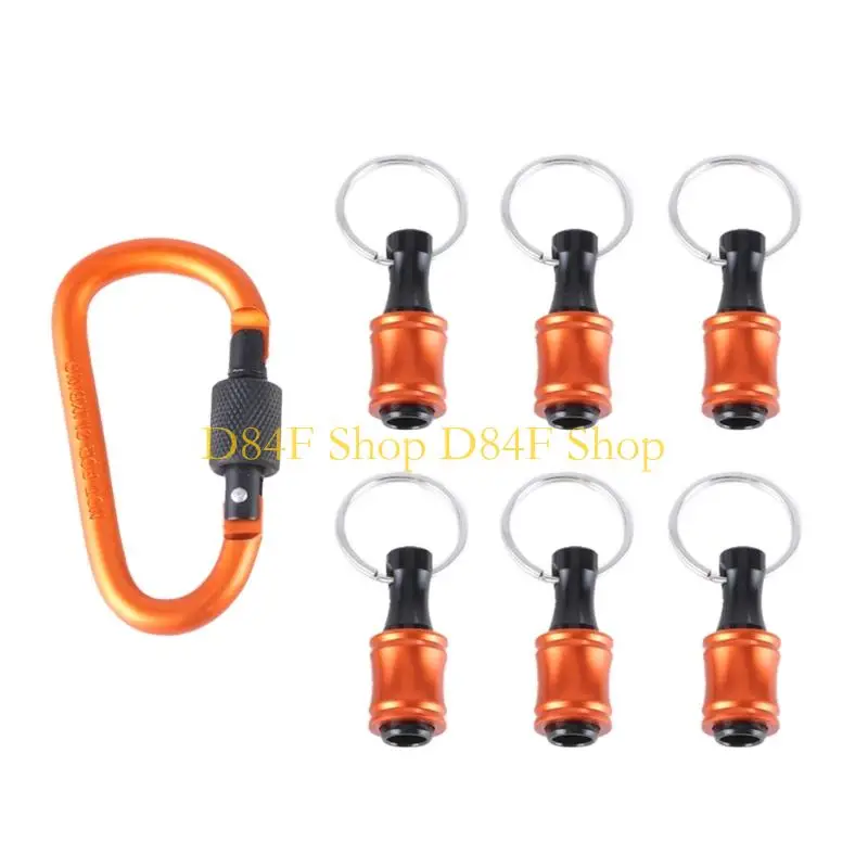 

D84F 6Pcs Bit holder Keychains 1/4inch Shank Screwdriver Bit Clip for Drill Bit
