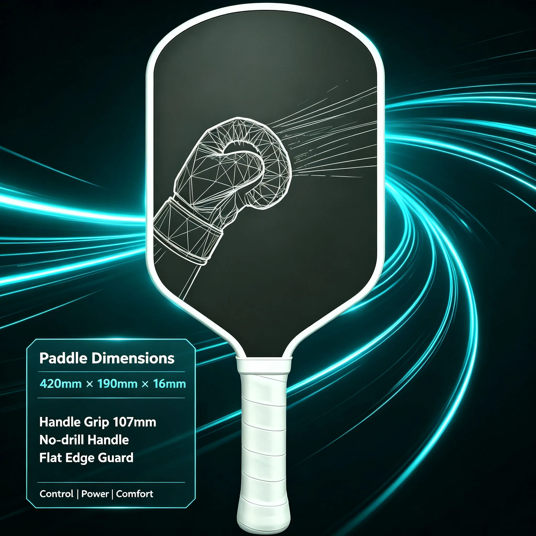 Generation 4-Core Hot Formed Pick Ball Paddle With Rough Surface And High-Precision Carbon Fiber PP Pickleball Honeycomb16mm