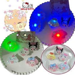 Sanrio Hello Kitty Glowing Hairpin Cartoon Girl Heart BB Clip Hair Accessories Hairpin Side Barrettes Headwear Acrylic Note Clip