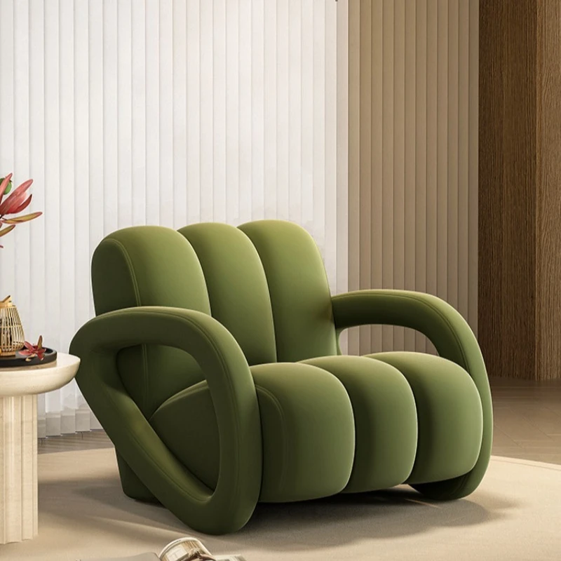 modern leisure chair living room single double fabric straight row sofa chair small apartment bedroom rest hall reception